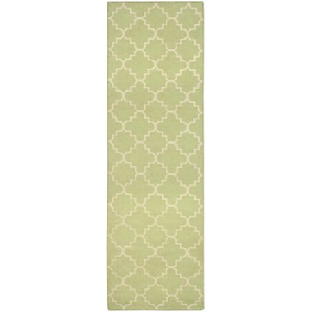 Safavieh Dhurries Hand Woven Flat Weave Rectangle Rug- Light Green - Ivory- 2 Ft. 6 In. X 8 Ft. DHU554A-28